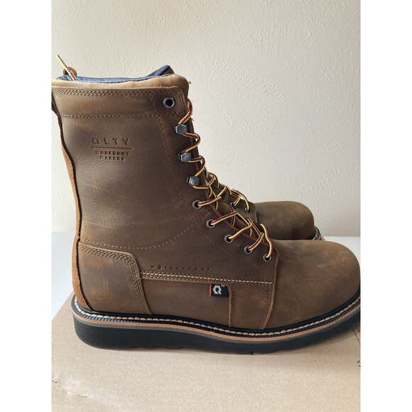 Brand New QLTY Safety Toe - Steel Toe Brown Leather Work Boot Men’s Size 13